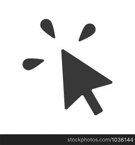 Computer mouse cursor icon with click indicator in simple vector style