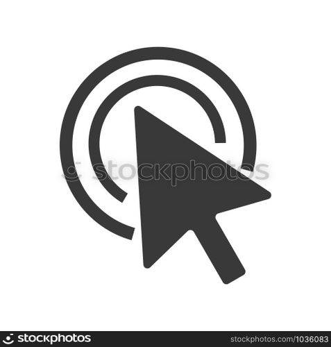 Computer mouse cursor with selection circle in vector