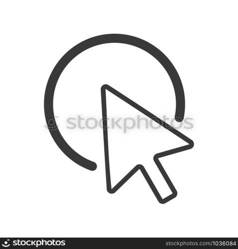 Computer mouse cursor with selection circle in vector