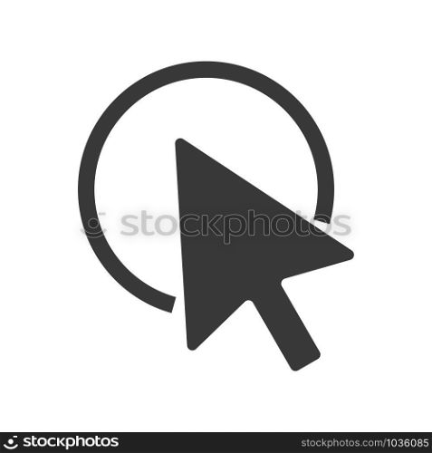 Computer mouse cursor with selection circle in vector