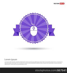 Computer mouse icon - Purple Ribbon banner