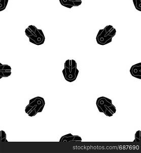 Computer mouse pattern repeat seamless in black color for any design. Vector geometric illustration. Computer mouse pattern seamless black