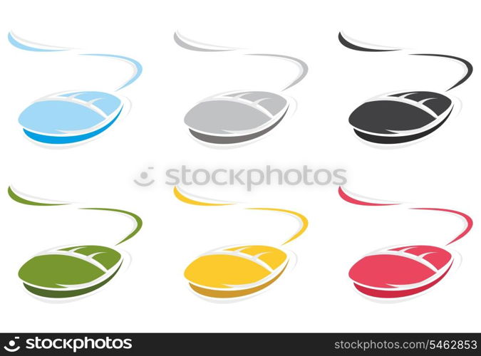 Computer mouse. The computer mouse of blue colour. A vector illustration
