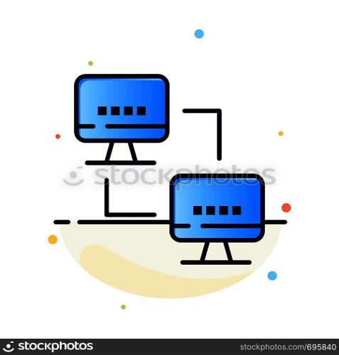 Computer, Network, Computing, Computers Abstract Flat Color Icon Template