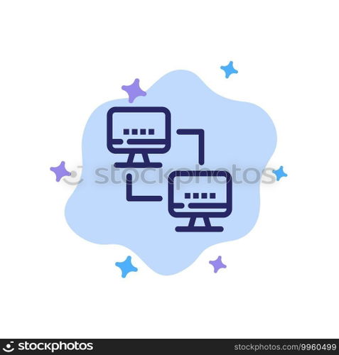 Computer, Network, Computing, Computers Blue Icon on Abstract Cloud Background