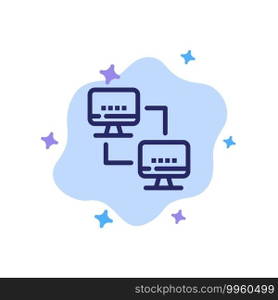Computer, Network, Computing, Computers Blue Icon on Abstract Cloud Background