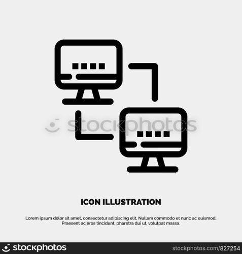 Computer, Network, Computing, Computers Vector Line Icon