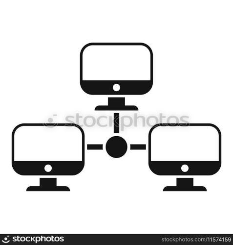 Computer network data icon simple vector. Router dark processor. Tech admin online. Computer network data icon simple vector. Router dark processor