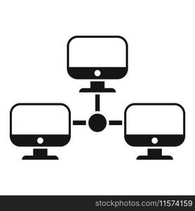 Computer network data icon simple vector. Router dark processor. Tech admin online. Computer network data icon simple vector. Router dark processor