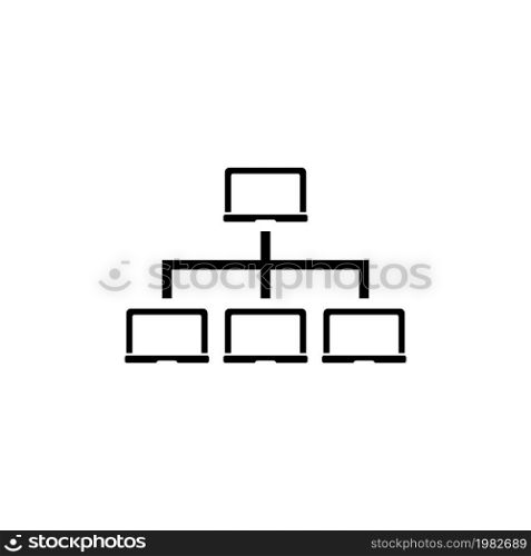 Computer Network. Flat Vector Icon illustration. Simple black symbol on white background. Computer Network sign design template for web and mobile UI element. Computer Network Flat Vector Icon