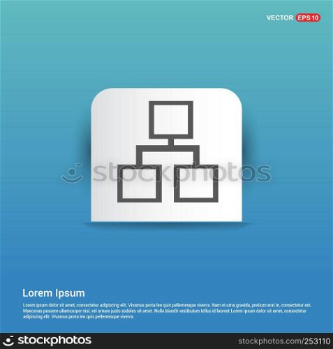 Computer network icon - Blue Sticker button