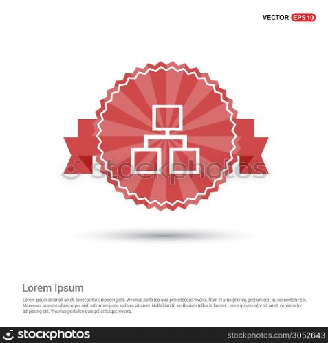 Computer network icon - Red Ribbon banner