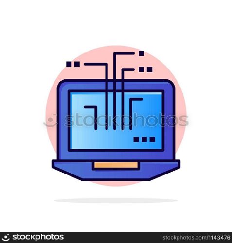Computer, Network, Laptop, Hardware Abstract Circle Background Flat color Icon