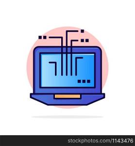 Computer, Network, Laptop, Hardware Abstract Circle Background Flat color Icon