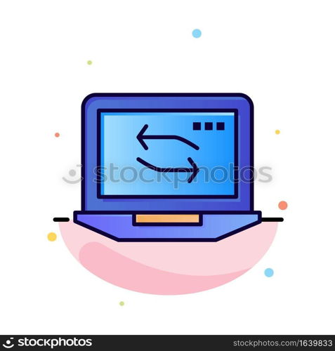 Computer, Network, Laptop, Hardware Abstract Flat Color Icon Template