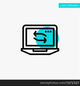 Computer, Network, Laptop, Hardware turquoise highlight circle point Vector icon