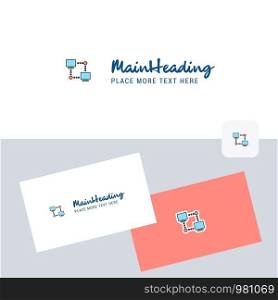 Computer networks vector logotype with business card template. Elegant corporate identity. - Vector