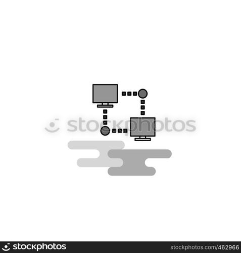 Computer networks Web Icon. Flat Line Filled Gray Icon Vector