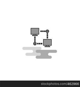 Computer networks Web Icon. Flat Line Filled Gray Icon Vector