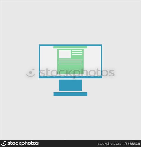 computer on gray background