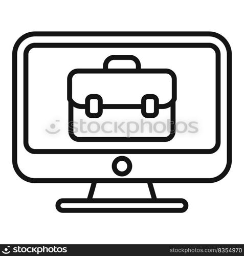 Computer online job icon outline vector. Search business. Internet work. Computer online job icon outline vector. Search business