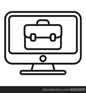 Computer online job icon outline vector. Search business. Internet work. Computer online job icon outline vector. Search business