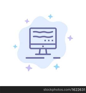 Computer, Online, Marketing Blue Icon on Abstract Cloud Background