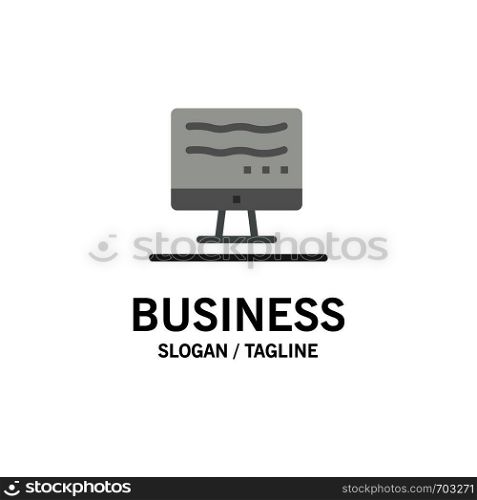 Computer, Online, Marketing Business Logo Template. Flat Color
