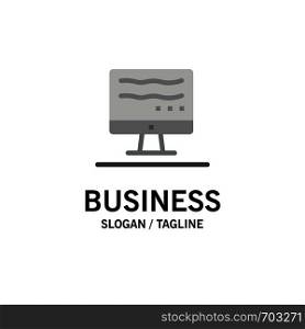 Computer, Online, Marketing Business Logo Template. Flat Color