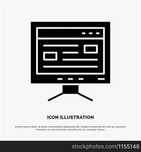 Computer, Online, Study, Education solid Glyph Icon vector