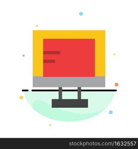 Computer, Online, Study, School Abstract Flat Color Icon Template