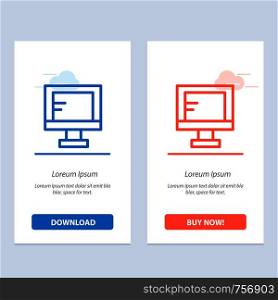Computer, Online, Study, School Blue and Red Download and Buy Now web Widget Card Template