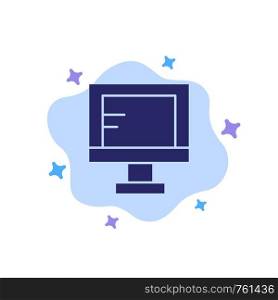 Computer, Online, Study, School Blue Icon on Abstract Cloud Background