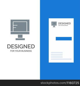 Computer, Online, Study, School Grey Logo Design and Business Card Template