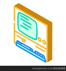 computer pc old gadget isometric icon vector. computer pc old gadget sign. isolated symbol illustration. computer pc old gadget isometric icon vector illustration