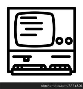 computer pc old gadget line icon vector. computer pc old gadget sign. isolated contour symbol black illustration. computer pc old gadget line icon vector illustration