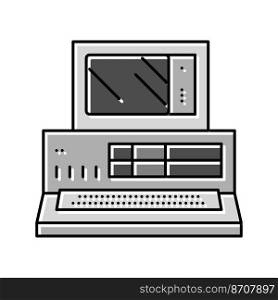 computer pc retro device color icon vector. computer pc retro device sign. isolated symbol illustration. computer pc retro device color icon vector illustration