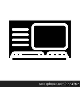 computer pc retro gadget glyph icon vector. computer pc retro gadget sign. isolated symbol illustration. computer pc retro gadget glyph icon vector illustration