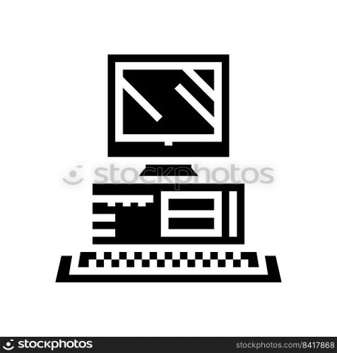 computer pc technology glyph icon vector. computer pc technology sign. isolated symbol illustration. computer pc technology glyph icon vector illustration