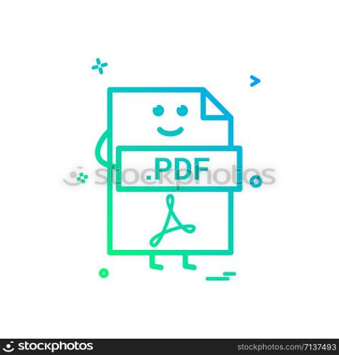 Computer pdf file format type icon vector design