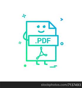 Computer pdf file format type icon vector design