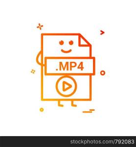Computer player file format type icon vector design