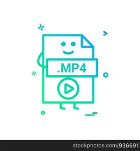 Computer player file format type icon vector design