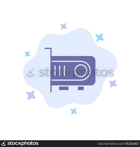 Computer, Power, Technology, Computer Blue Icon on Abstract Cloud Background