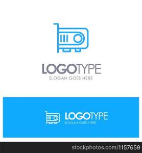 Computer, Power, Technology, Computer Blue outLine Logo with place for tagline