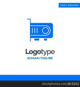 Computer, Power, Technology, Computer Blue Solid Logo Template. Place for Tagline