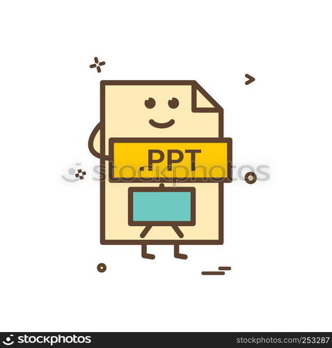 Computer ppt file format type icon vector design