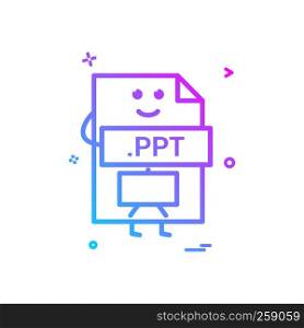 Computer ppt file format type icon vector design