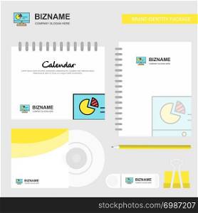 Computer presentation Logo, Calendar Template, CD Cover, Diary and USB Brand Stationary Package Design Vector Template