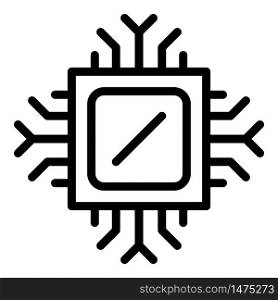 Computer processor icon. Outline computer processor vector icon for web design isolated on white background. Computer processor icon, outline style